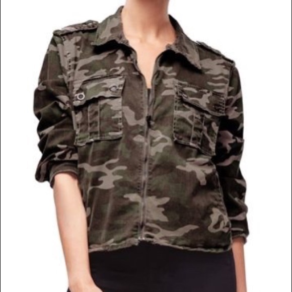 NWT Good American Camo Print Military Jacket new - Picture 1 of 4